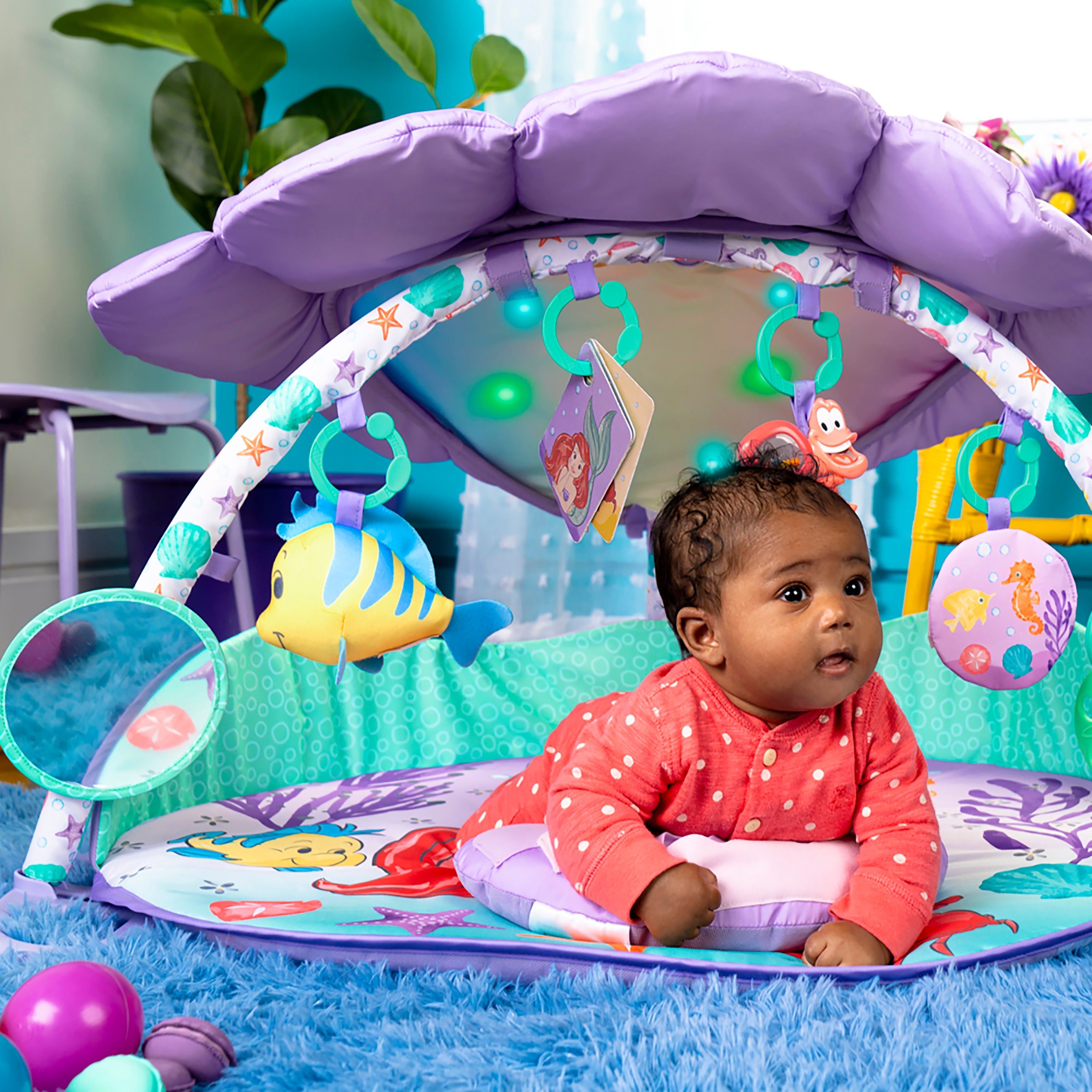 Bright Starts The Little Mermaid Twinkle Trove Light-Up Musical Baby Activity Gym