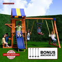 Backyard Discovery Aurora Wooden Cedar Swing Set