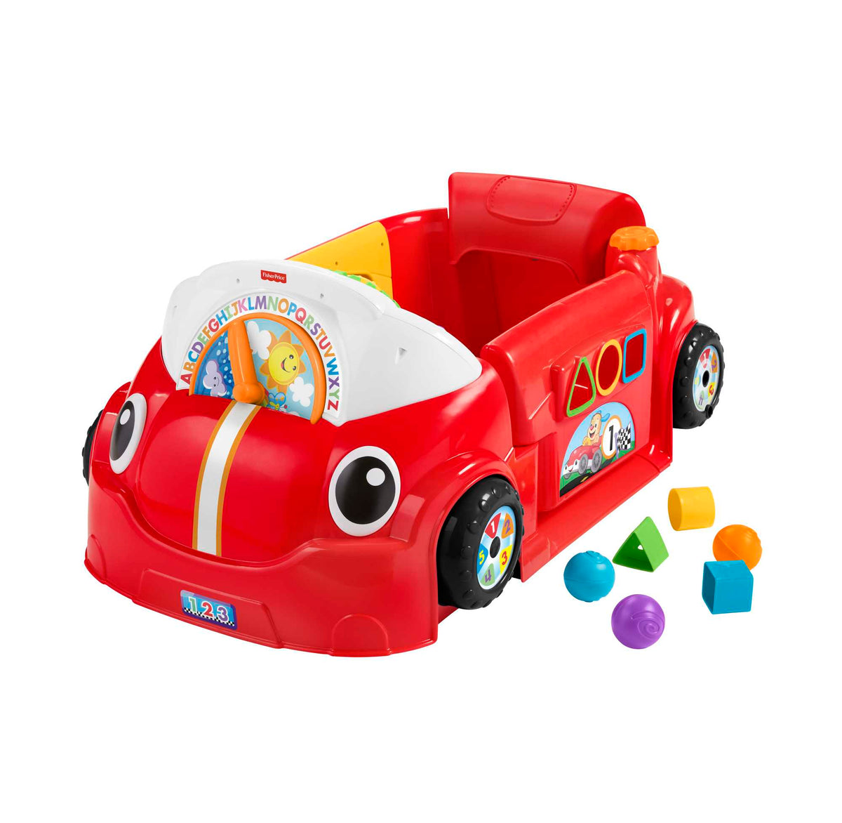 Fisher-Price Laugh & Learn Crawl Around Car, Red Activity Center Learning Toy For Baby & Toddler