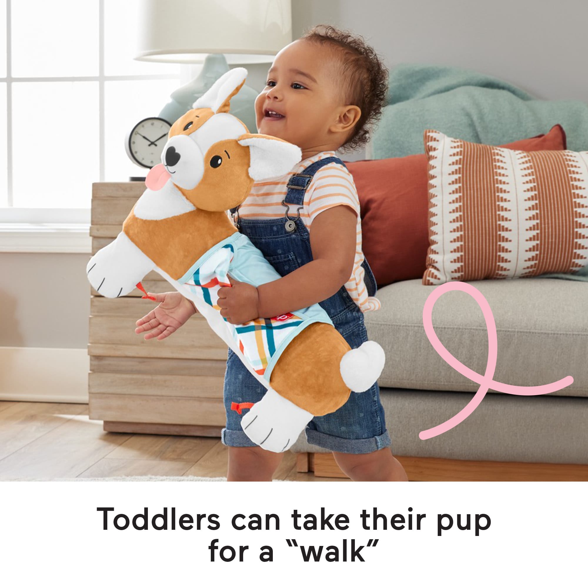 Fisher-Price Baby Tummy Time Toys, 3-In-1 Puppy Wedge With Rattle Teether & Mirror