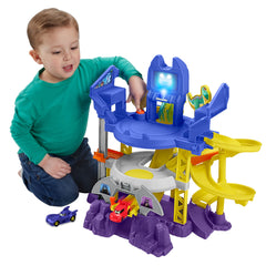 Fisher-Price DC Batwheels Race Track Playset, Launch & Race Batcave With Lights Sounds & 2 Toy Cars