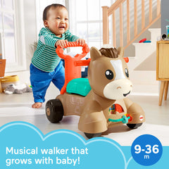 Fisher-Price Walk Bounce & Ride Pony, Infant To Toddler Musical Walker And Ride-On Toy