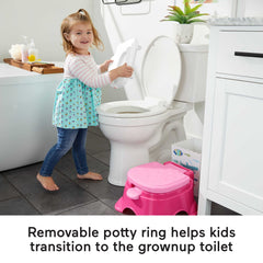 Fisher-Price 3-in-1 Unicorn Tunes Potty Toddler Training Toilet And Step Stool With Music