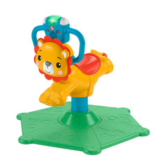 Fisher-Price Bounce & Spin Lion Stationary Ride-On Electronic Learning Toy For Toddlers